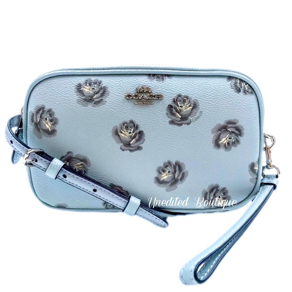 COACH Sadie Crossbody Clutch Handbag Rose Print - Picture 2 of 9